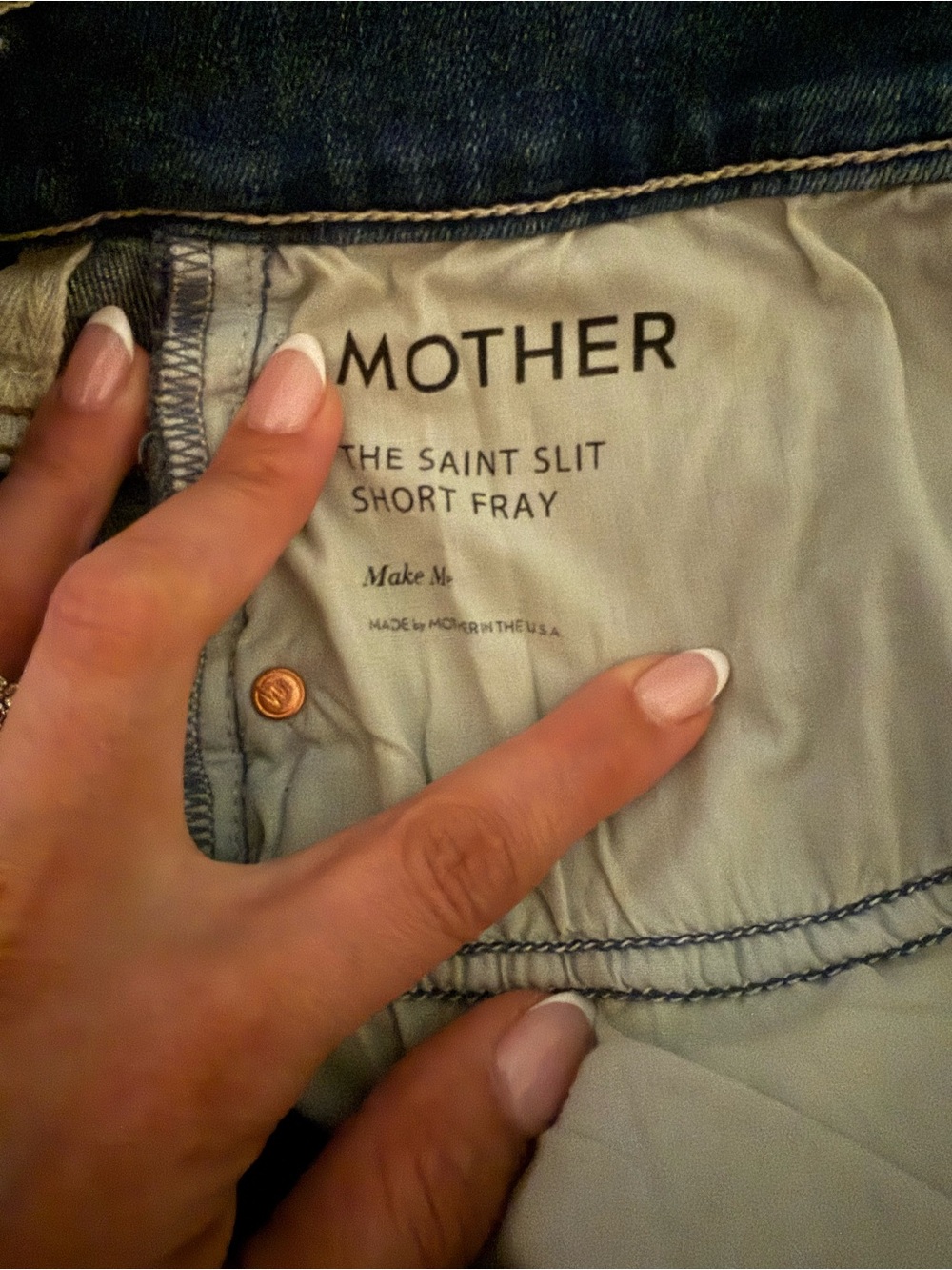 MOTHER THE SAINT SLIT SHORT FRAY SIZE 27 - Picture 5 of 7